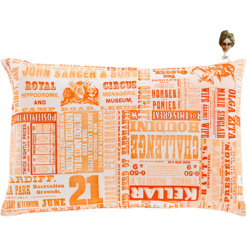 Mind Games 20 X 20 inch Bright Orange and Peach Throw Pillow