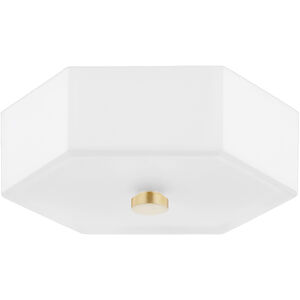 Lizzie LED 11 inch Aged Brass/Polished Nickel Flush Mount Ceiling Light