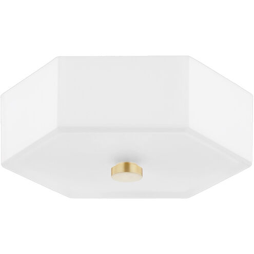 Lizzie LED 11 inch Aged Brass/Polished Nickel Flush Mount Ceiling Light
