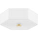 Lizzie LED 11 inch Aged Brass/Polished Nickel Flush Mount Ceiling Light