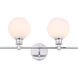 Syracuse 2 Light 19 inch Chrome Wall sconce Wall Light