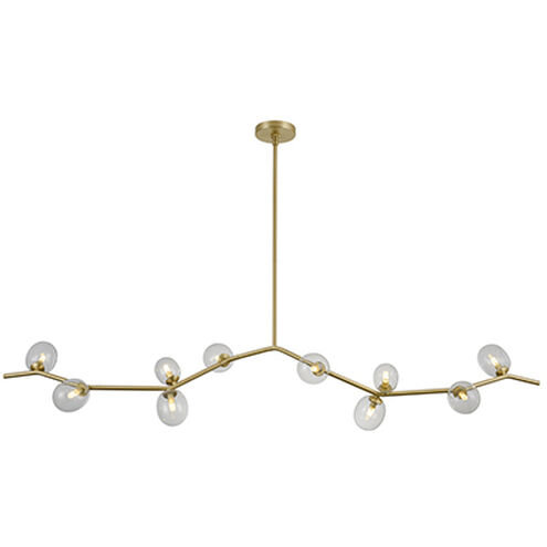 Hampton 10 Light 10 inch Brushed Brass Chandelier Ceiling Light