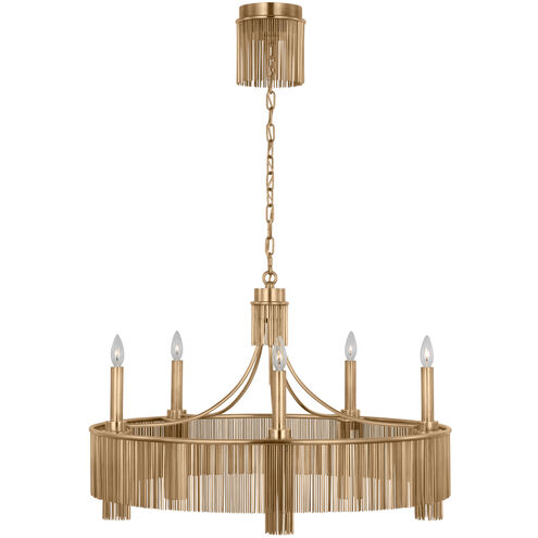 Fisher Weisman Sutton LED 34.25 inch Antique-Burnished Brass Chandelier Ceiling Light