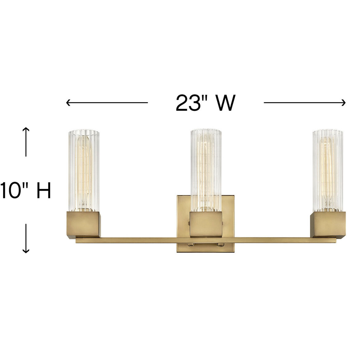 Xander 3 Light 23 inch Heritage Brass Vanity Light Wall Light