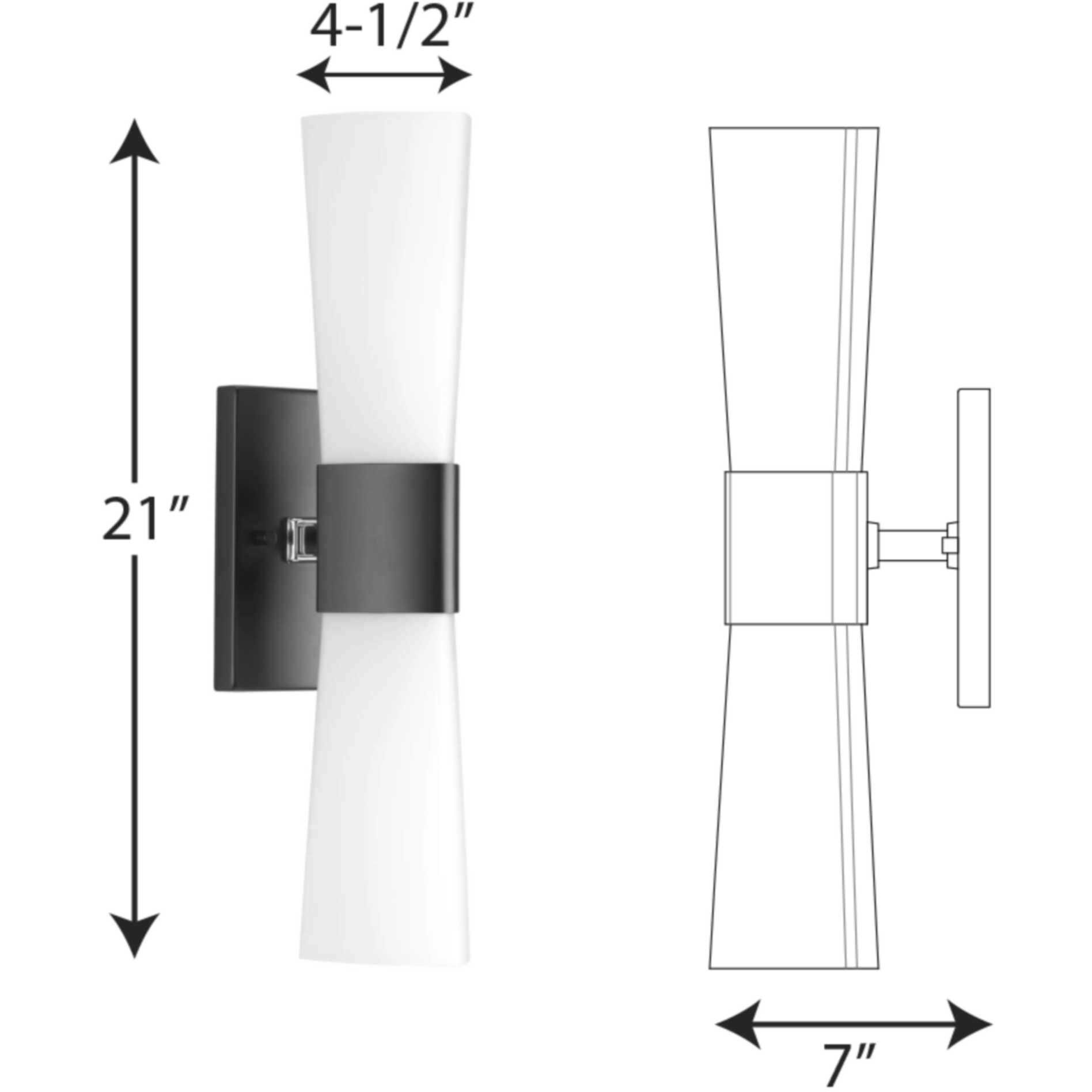 Zura 2 Light 5 inch Matte Black Bath Vanity Wall Light, Design Series