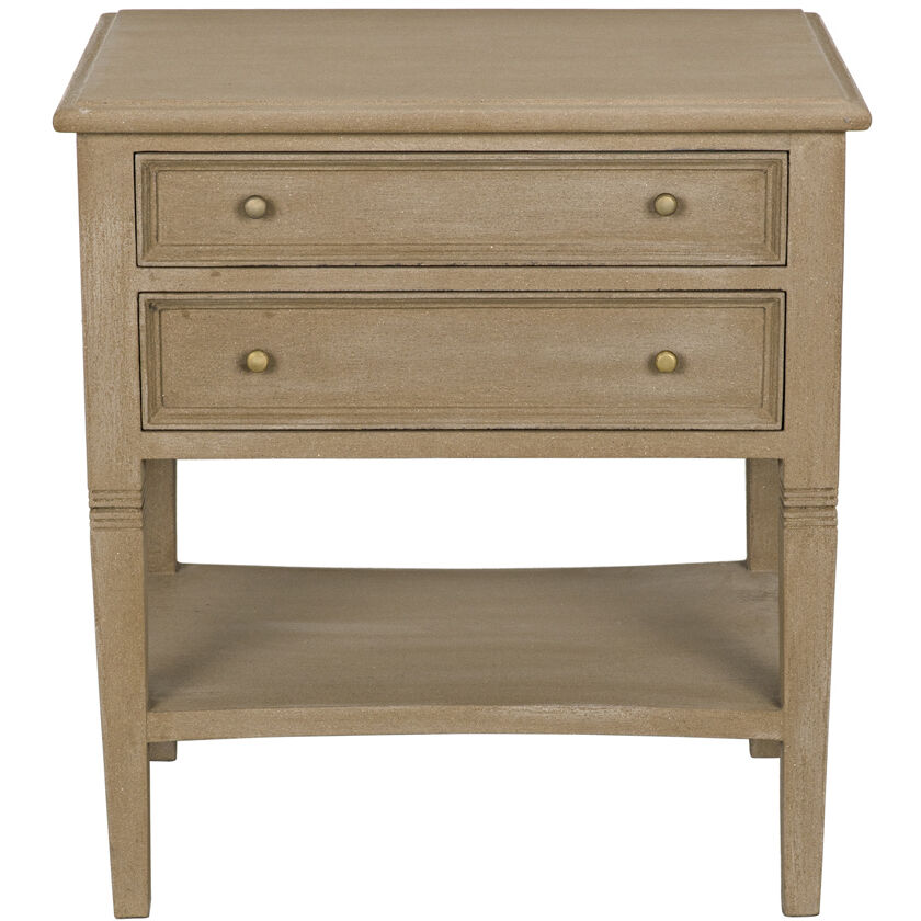 Oxford 30 X 28 inch Weathered Side Table, 2 Drawer
