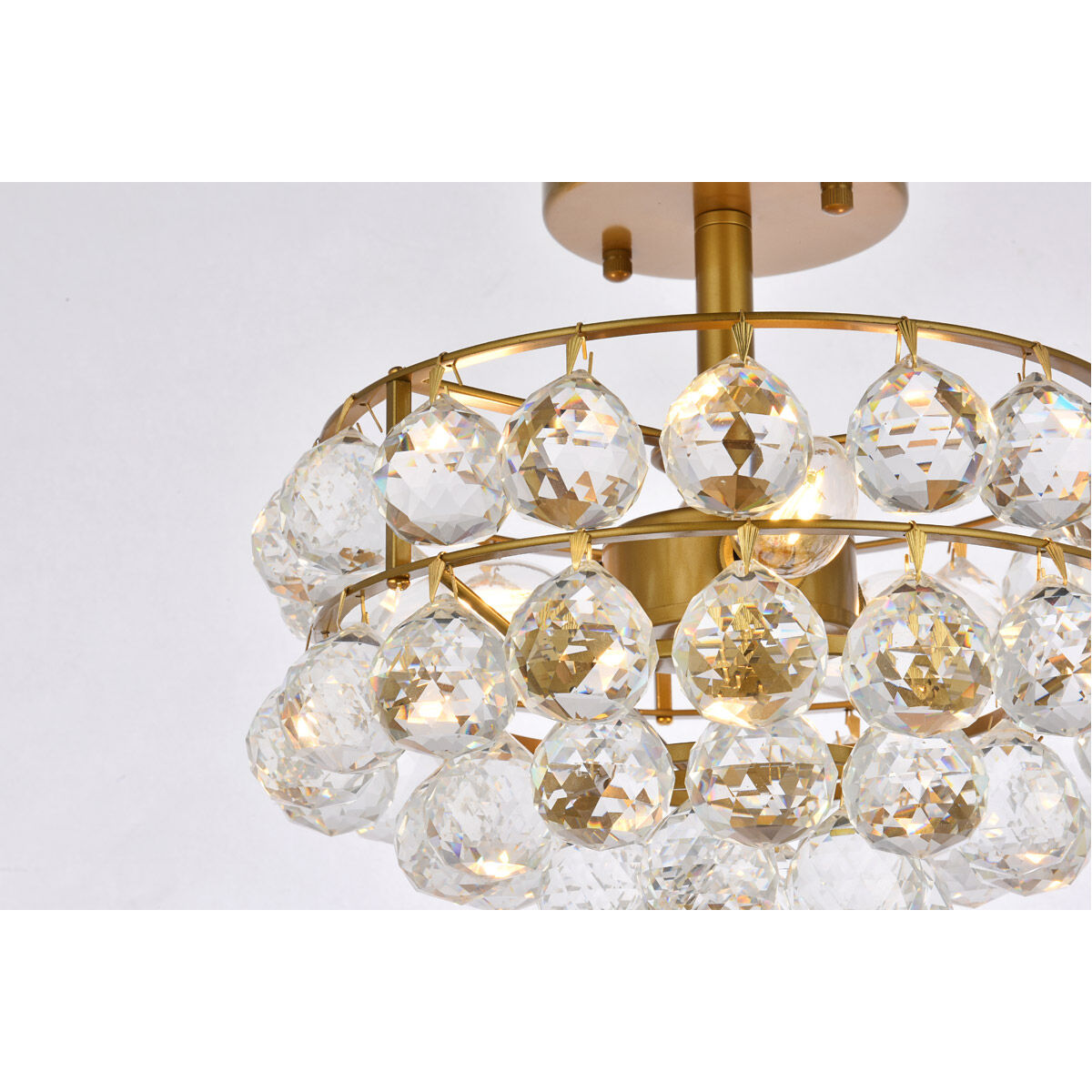 Savannah 3 Light 12 inch Brass Flush Mount Ceiling Light