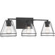 Lorenth 3 Light 24.25 inch Dark Matte Black Vanity Wall Light