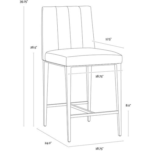 Wilbur 39.75 inch Milliken Cognac Counter Stool