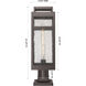 Ridgeway 1 Light 21.38 inch Bronze Outdoor Post Lantern in Striped Clear Glass