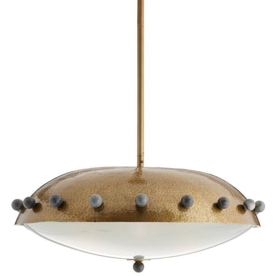 Fenton 3 Light 23.5 inch Antique Brass and Black Pendant Ceiling Light