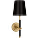 Thomas O'Brien Bryant LED 5.5 inch Hand-Rubbed Antique Brass and Chocolate Leather Wrapped Sconce Wall Light