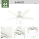 Bardot 44 inch Fresh White with Fresh White/Light Oak Blades Ceiling Fan