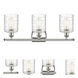 Ballston Cobbleskill LED 26 inch Polished Nickel Bath Vanity Light Wall Light in Deco Swirl Glass