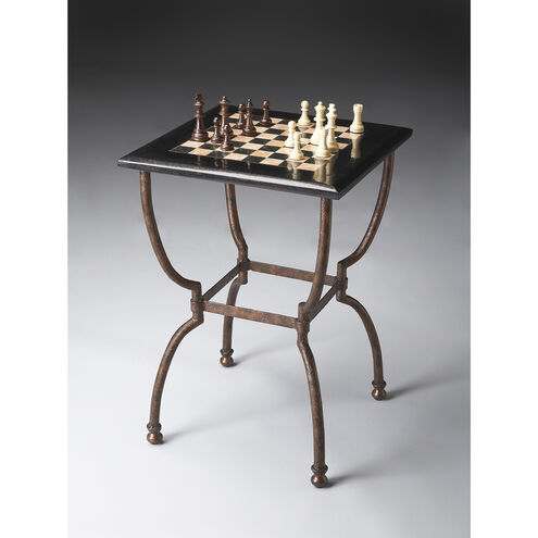 Frankie Fossil Stone 26 X 18 inch Metalworks Game Table