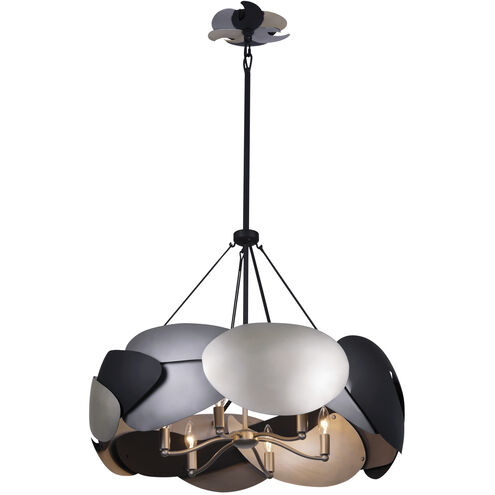 Metalo Misto 6 Light 28 inch Brass / Cola Grey / Matte Black Pendant Ceiling Light