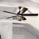 Huron 23.39 inch Black and Burnished Teak with Burnished Teak-Black Walnut Blades Ceiling Fan