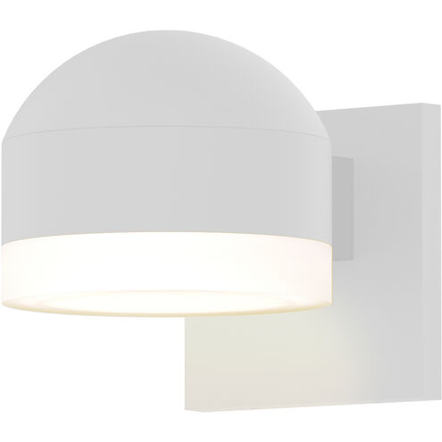 Reals LED 6 inch Textured White Indoor-Outdoor Sconce, Inside-Out