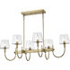 Brookside 6 Light 25 inch Vintage Brass Island Pendant Ceiling Light