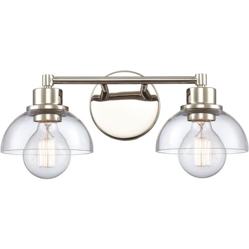 Julian 2 Light 16 inch Polished Nickel Vanity Light Wall Light