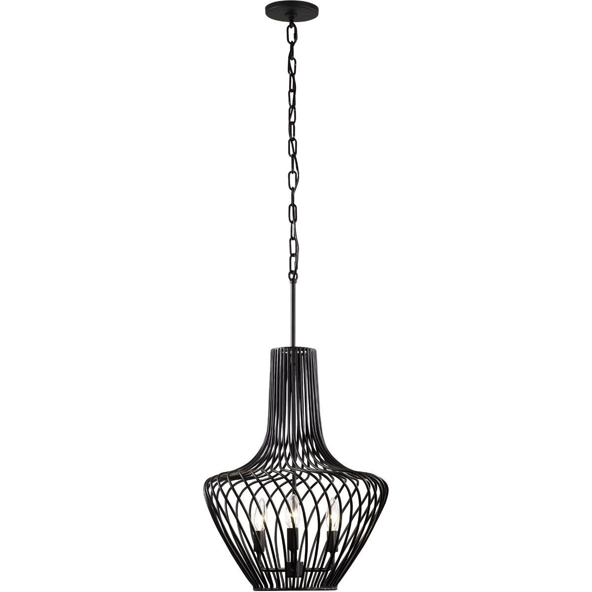 Elsa 3 Light 16 inch Black Pendant Ceiling Light
