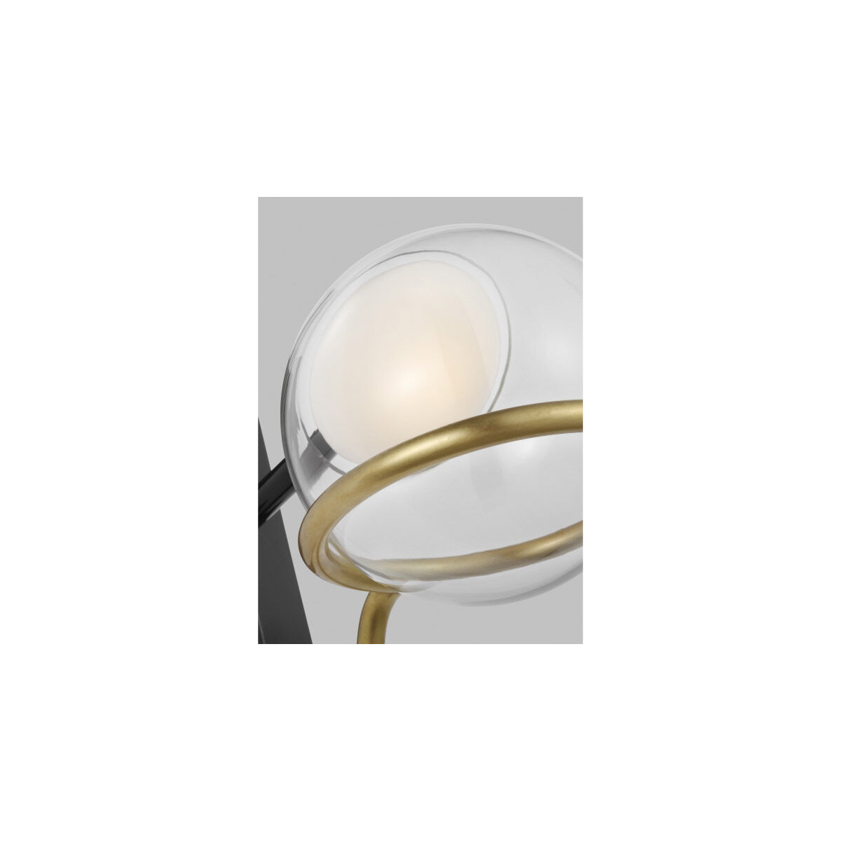 Avroko Crosby Wall Sconce Wall Light in 120V, Glossy Black and Natural Brass, Integrated LED