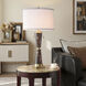 Cameron 32.5 inch 60 watt Trabzon Gold and White Table Lamp Portable Light