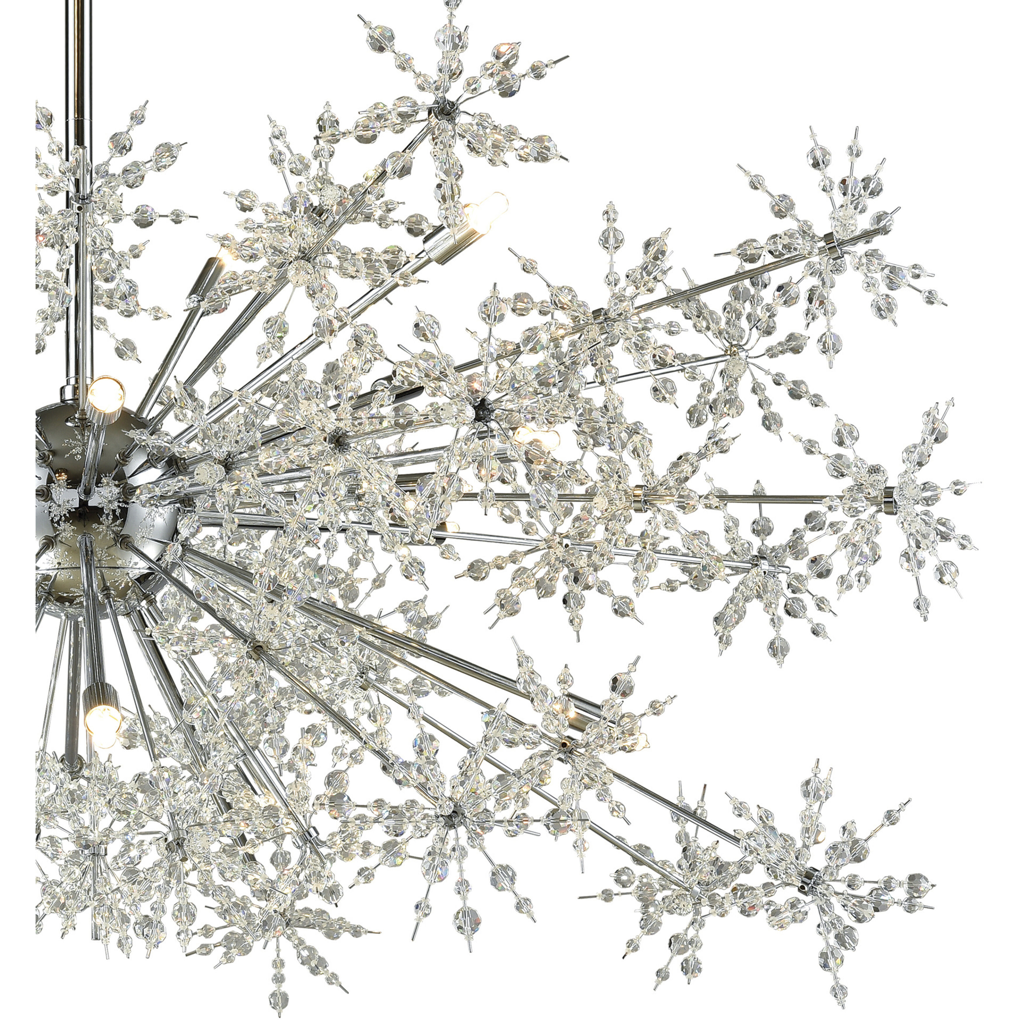 Snowburst 20 Light 48 inch Polished Chrome Chandelier Ceiling Light