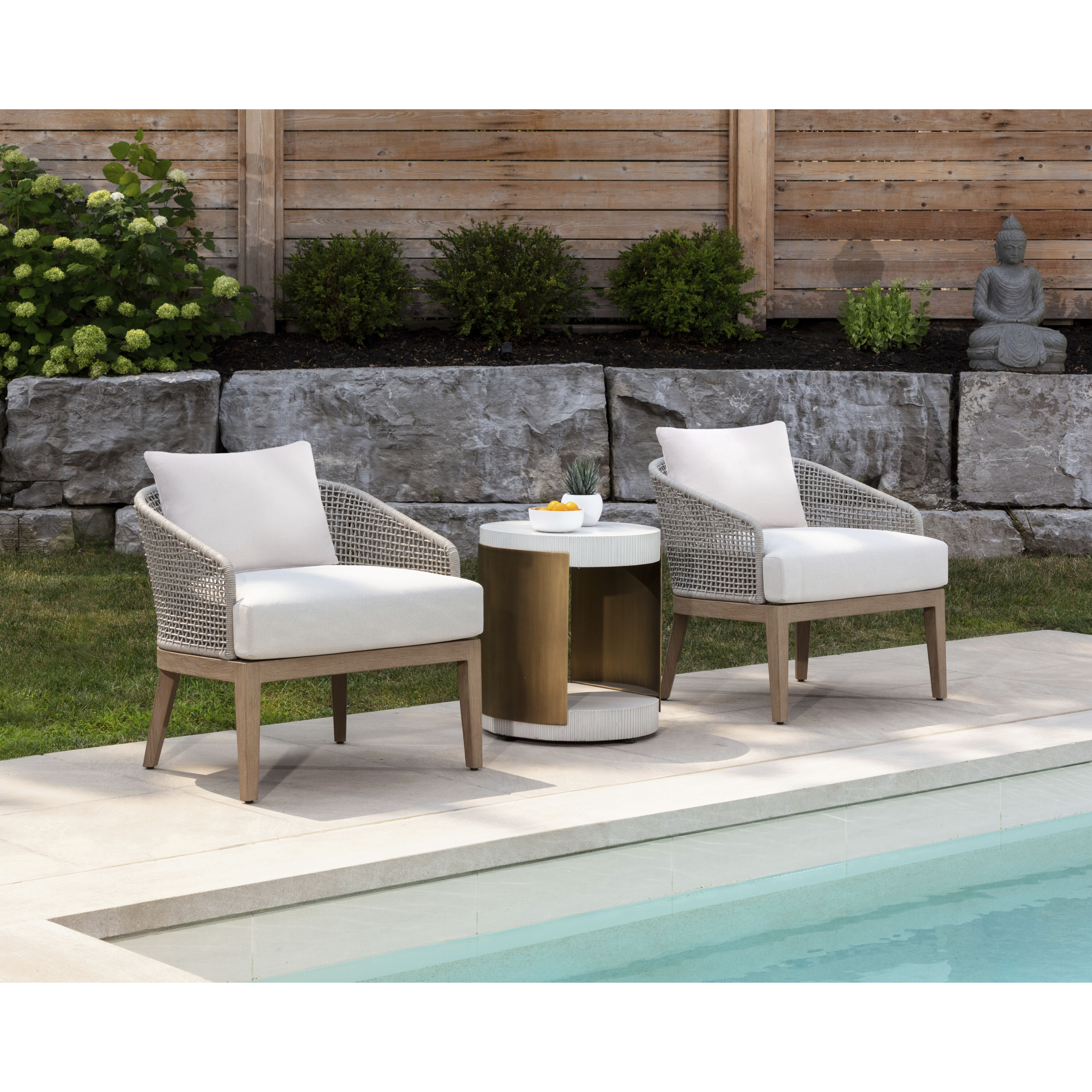 Capri Drift Brown / Palazzo Cream Outdoor Lounge Chair