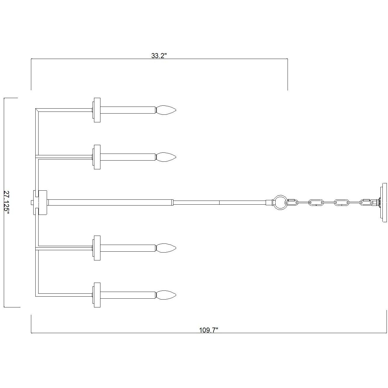 Gaultier 6 Light 27.25 inch Matte Black and Mondern Gold Chandelier Ceiling Light in Matte Black and Modern Gold