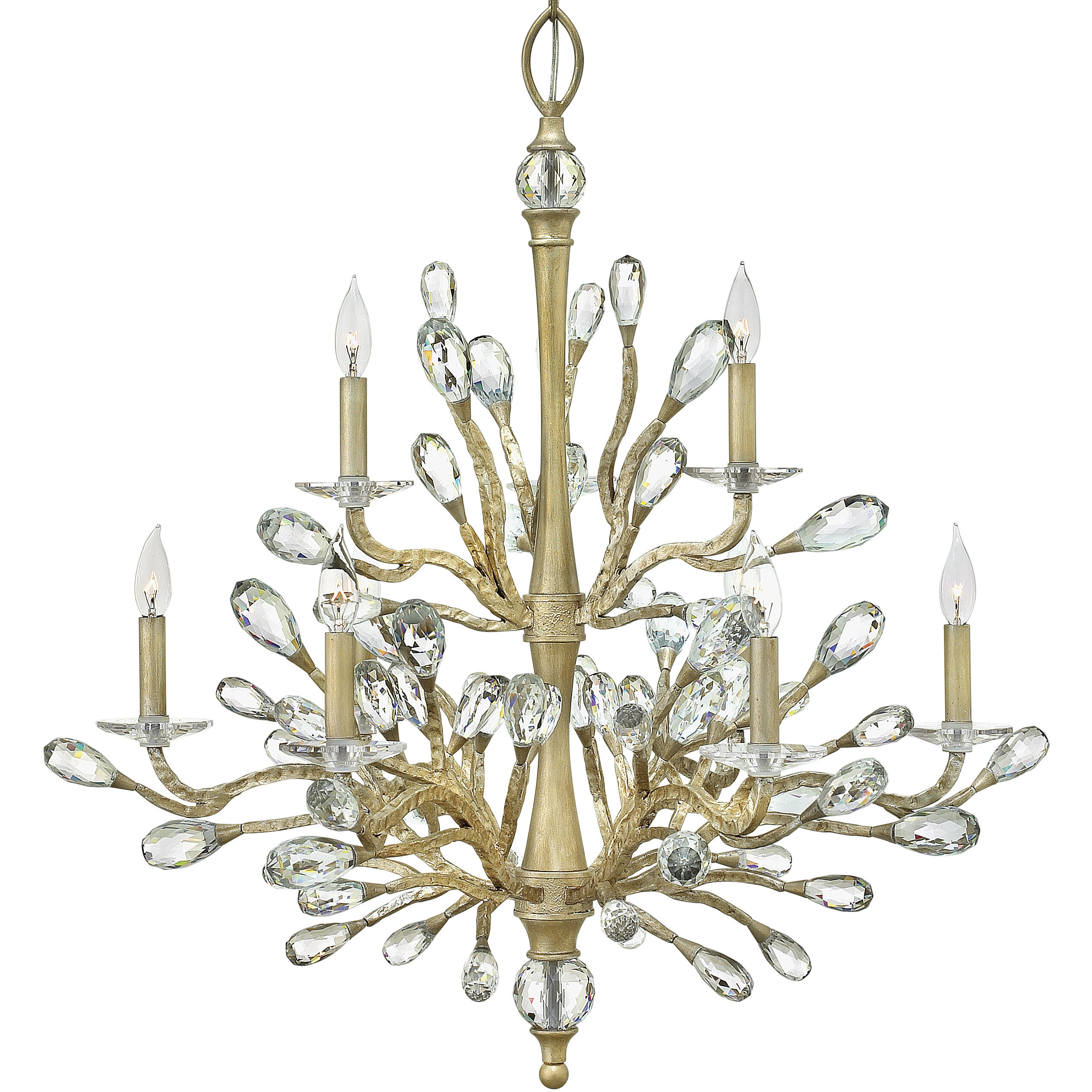 Eve LED 33.5 inch Champagne Gold Chandelier Ceiling Light