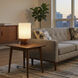 Scalloped 11.8 inch 9 watt Weathered Brass and Walnut Table Lamp Portable Light