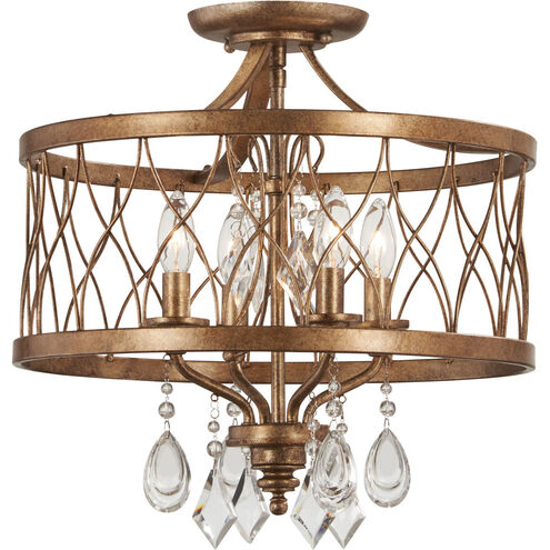 West Liberty 4 Light 16 inch Olympus Gold Mini Chandelier Ceiling Light, Convertible