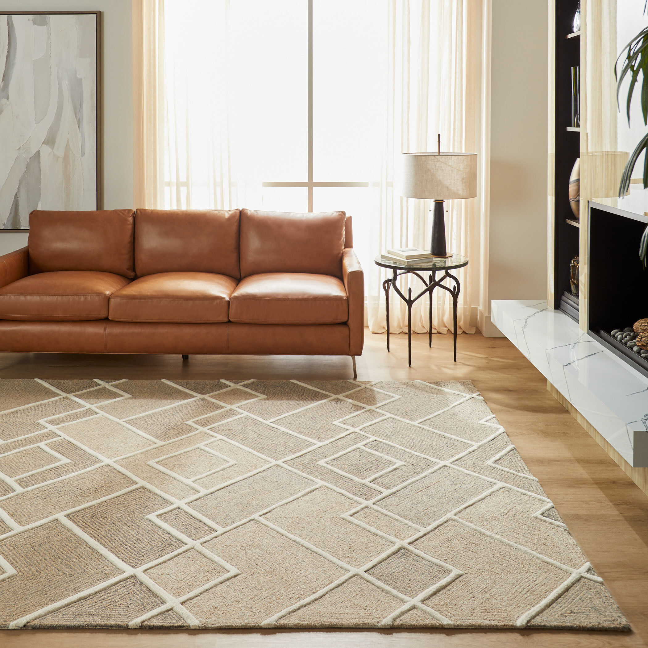 Sachin 90 X 63 inch Grey/ Neutral Rug in 5 x 7