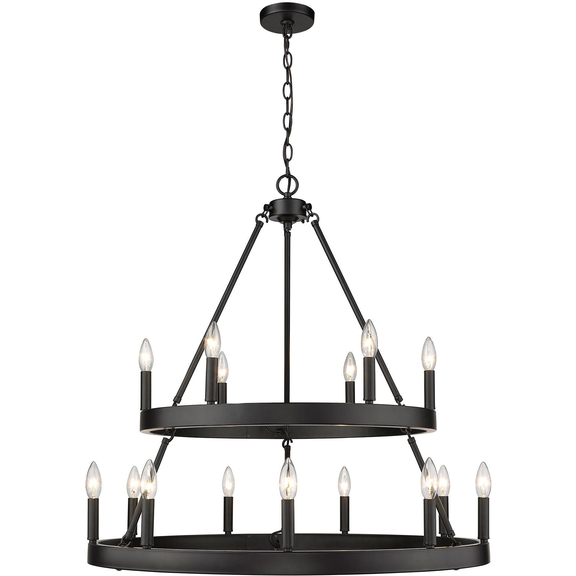 Alastair 32 inch 60.00 watt Matte Black Chandelier Ceiling Light