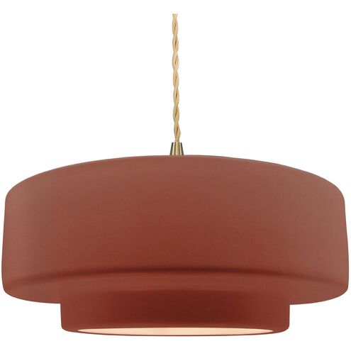 Radiance 1 Light 16.25 inch Canyon Clay and Brushed Brass Pendant Ceiling Light