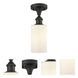 Edison Clymer 1 Light 3.88 inch Oil Rubbed Bronze Semi-Flush Mount Ceiling Light in Matte White Glass