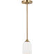 Emile 1 Light 4 inch Satin Brass Pendant Ceiling Light
