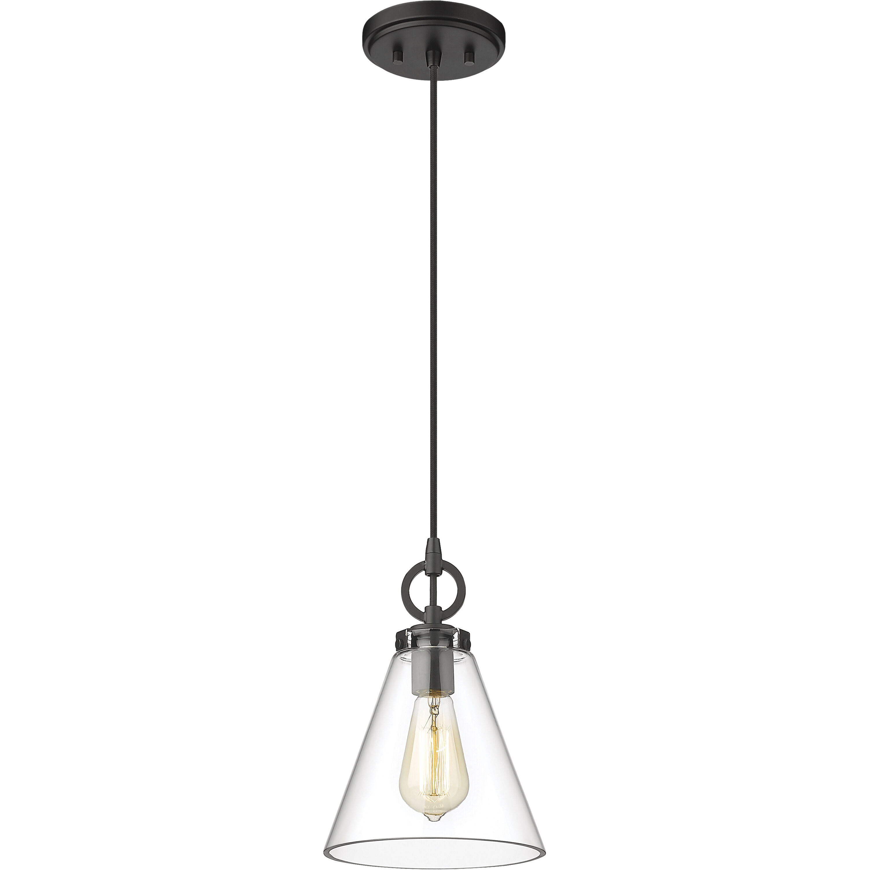 Harper 1 Light 8 inch Matte Black Pendant Ceiling Light