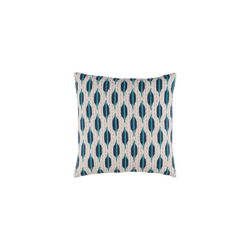 Kantha 20 X 20 inch Teal and Navy Throw Pillow