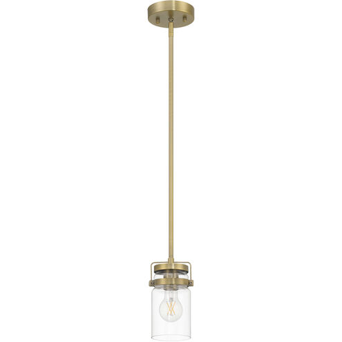 Shelby LED 4.5 inch Brushed Gold and Clear Pendant Ceiling Light