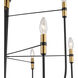 Foundry 9 Light 32.68 inch Black and Brass Chandelier Ceiling Light