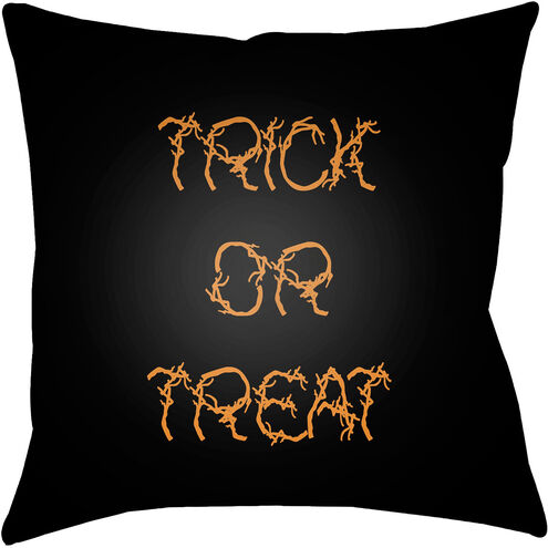 Boo 18 X 18 inch Black Outdoor Throw Pillow