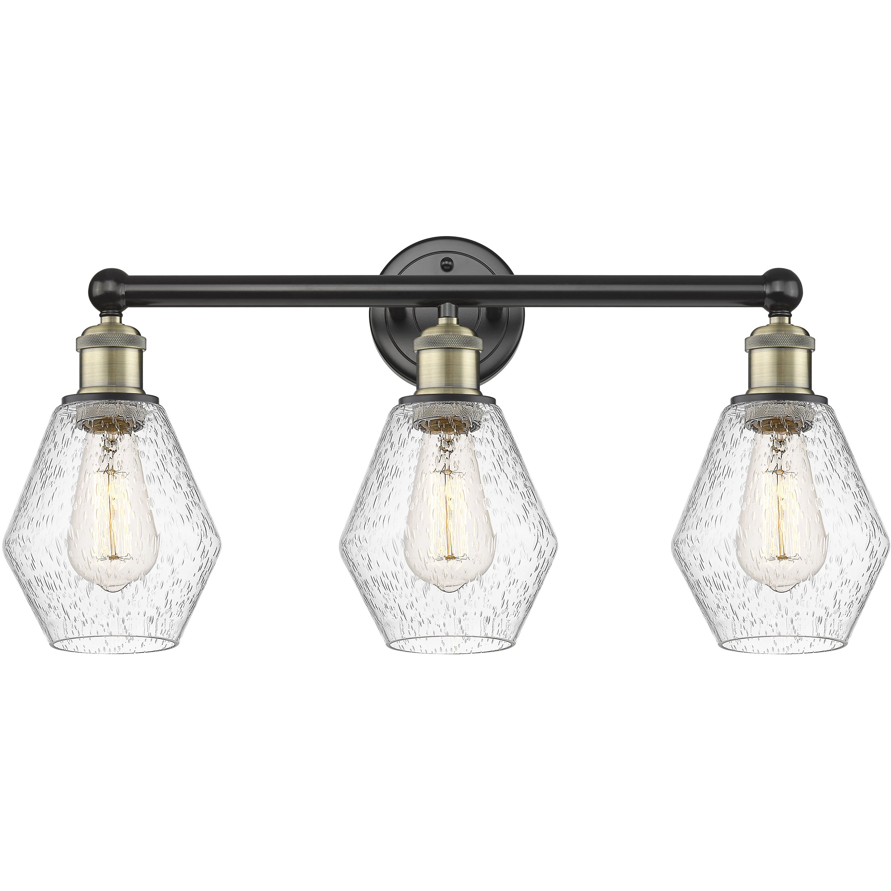 Cindyrella 3 Light 24 inch Black Antique Brass Bath Vanity Light Wall Light in Seedy
