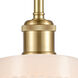 Ballston Hadley 1 Light 5 inch Satin Gold Pendant Ceiling Light in Matte White Glass, Ballston