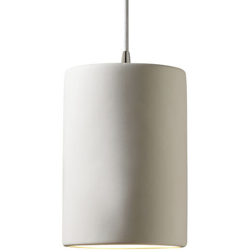 Radiance Collection 1 Light 7 inch Brushed Nickel and Bisque and White Pendant Ceiling Light
