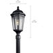 Courtyard 1 Light 24 inch Textured Black Outdoor Post Lantern