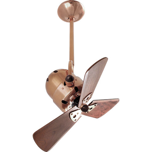 Matthews-Gerbar Bianca Direcional 16 inch Polished Copper with Mahogany Blades Ceiling Fan, Matthews-Gerbar