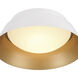 Donoven 2 Light 15 inch White and Gold Flush Mount Ceiling Light