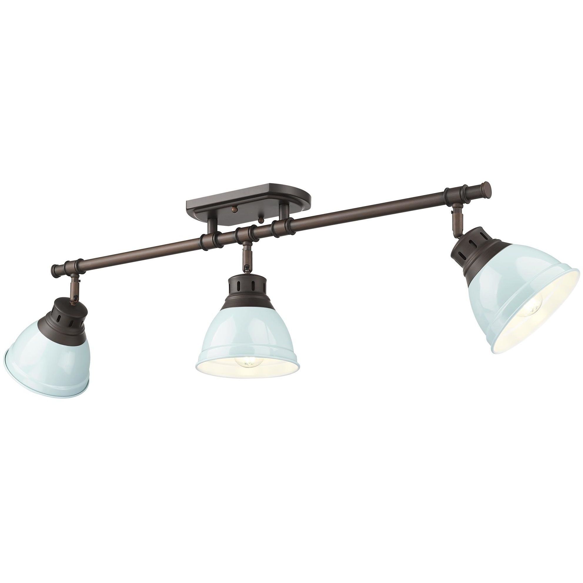 Yep Duncan 3 Light 35.38 inch Rubbed Bronze Semi-Flush Mount Ceiling Light in Seafoam